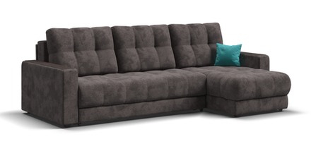 Угловой диван Босс Классик Велюр Алькантара серый