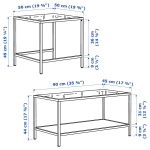 Комплект столов, 2 шт. - IKEA VITTSJÖ/ИКЕА ВИТШЁ , черно-коричневый/стекло
