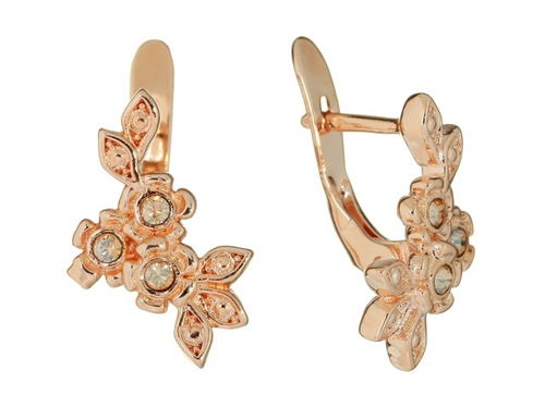 "Реми" серьги в золотом покрытии из коллекции "Пастушка" от Jenavi  с английским замком