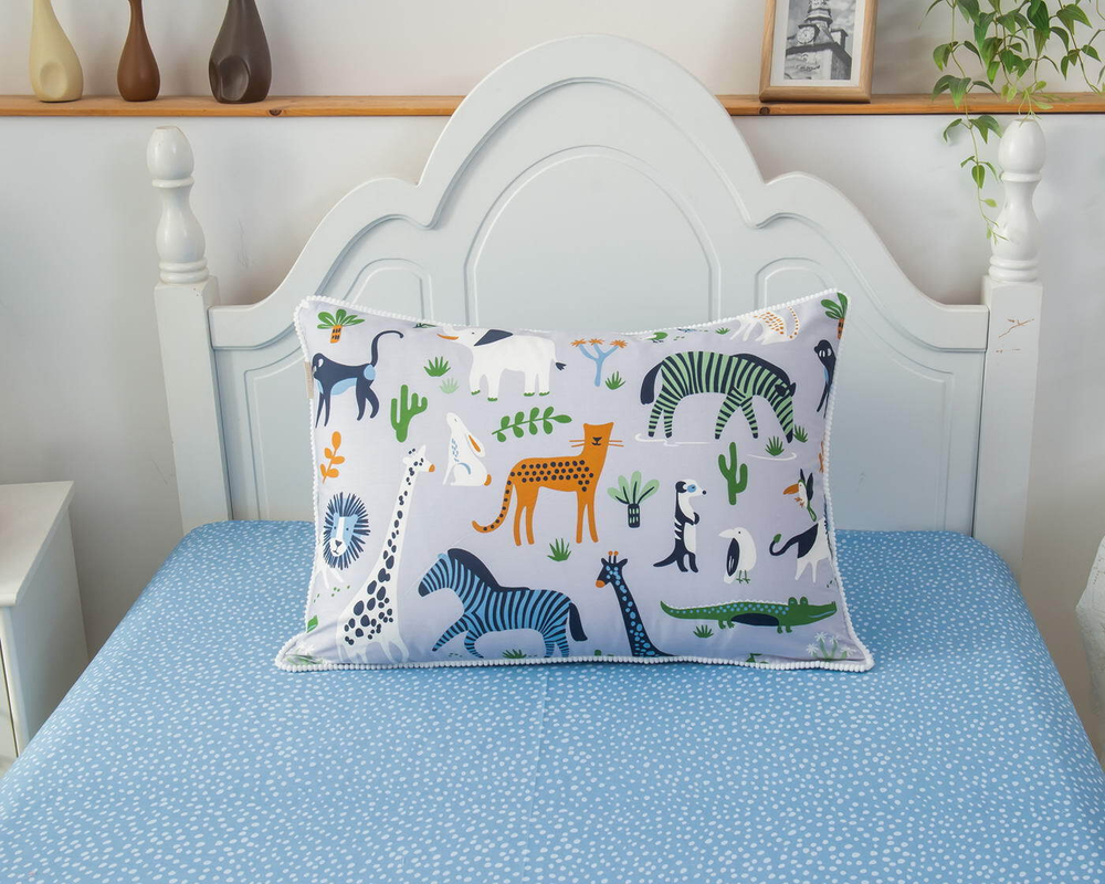 Детское постельное белье 1.5 спальное Sofi De MarkO Саванна синее