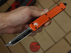Нож Microtech Ultratech T/E - оранжевая рукоять, танто черный клинок RK-365