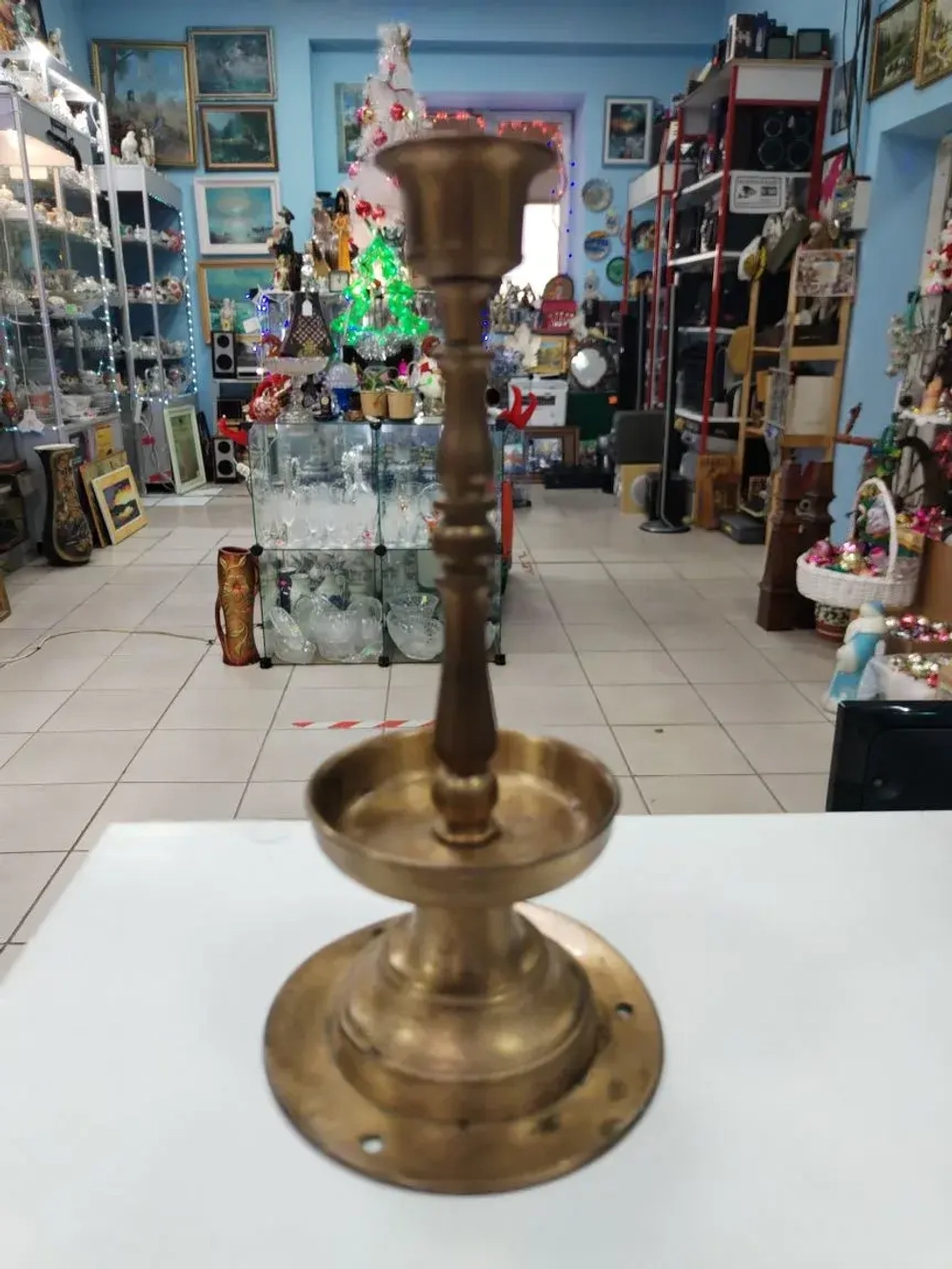 Античный Латунный Подсвечник