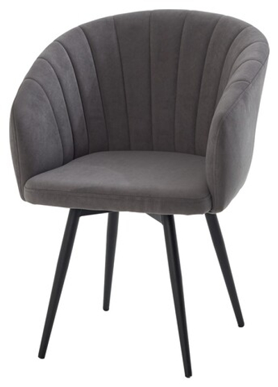 Стул МИШЕЛЬ 360 град. поворот. B28 Темно-серый, велюр / черный каркас, М-City