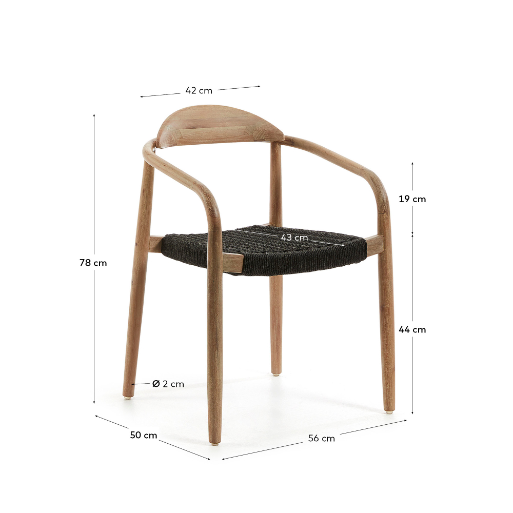 Кресло Glynis натуральный, черный