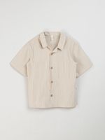 Рубашка хлопковая "Песок" с коротким рукавом 7+