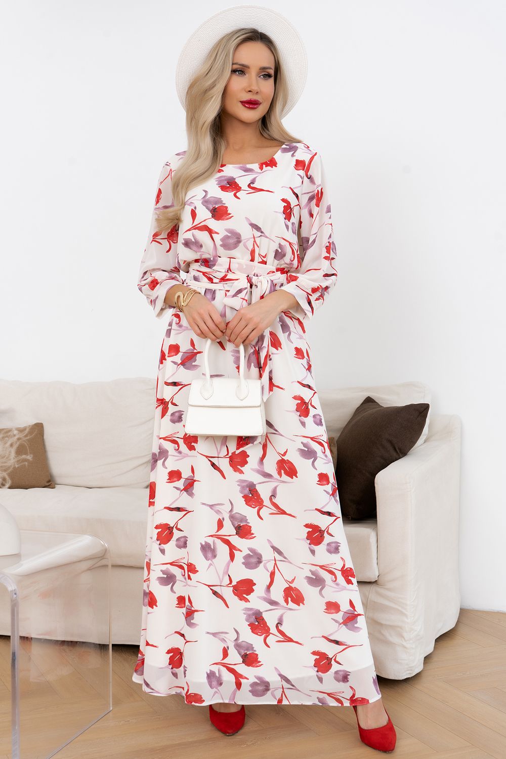 Платье Марго (айвори/тюльпаны) Р11-1245/3 Nikol