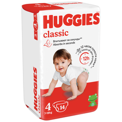 Подгузники Huggies Classic 4 (7-18кг), 14 шт.