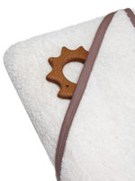 Махровая пеленка с уголком Молочный/Тауп Грей 80*80