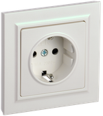 BRITE Розетка 1-местная с заземлением с защитными шторками 16А в сборе РСР14-1-0-БрЖ жемчуг IEK