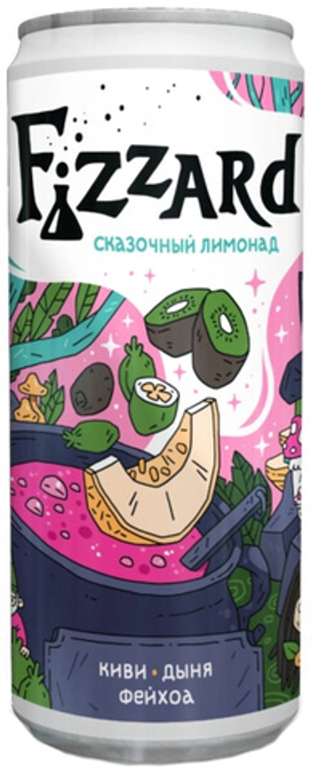 Сокосодержащий Газированный Напиток Физзард Киви-Дыня-Фейхоа / Fizzard Kiwi-Melon-Feijoa 0.33 - банка