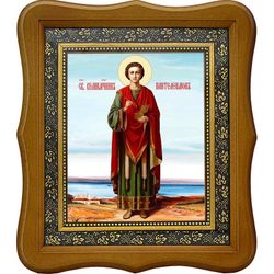 Пантелеимон Целитель в полный рост. Икона на холсте.