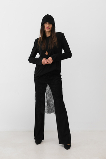 Юбка кружево шантильи (черный)