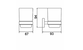 Стакан для зубных щёток Timo "Selene" 12033, чёрный, с держателем