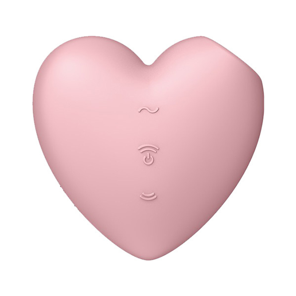 Розовый вибромассажер 7,5см с вакуум-волновой стимуляцией Satisfyer Cutie Heart J2018-276-1