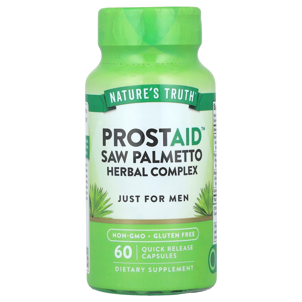 Nature's Truth, ProstAid™, растительный комплекс с сереноей, 60 капсул с быстрым высвобождением
