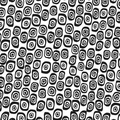 Черно-белый принт из элементов, нарисованных вручную.