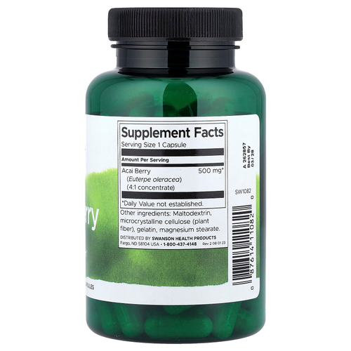 Swanson Vitamins, ягоды асаи, 500 мг, 120 капсул