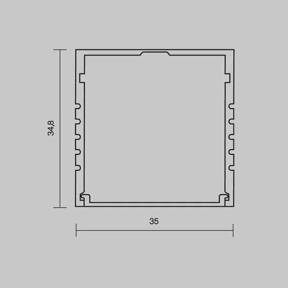 Алюминиевый профиль накладной 35x35 (Серебро, 2 м), ALM-3535AT-S-2M 631008 Led Strip 631008