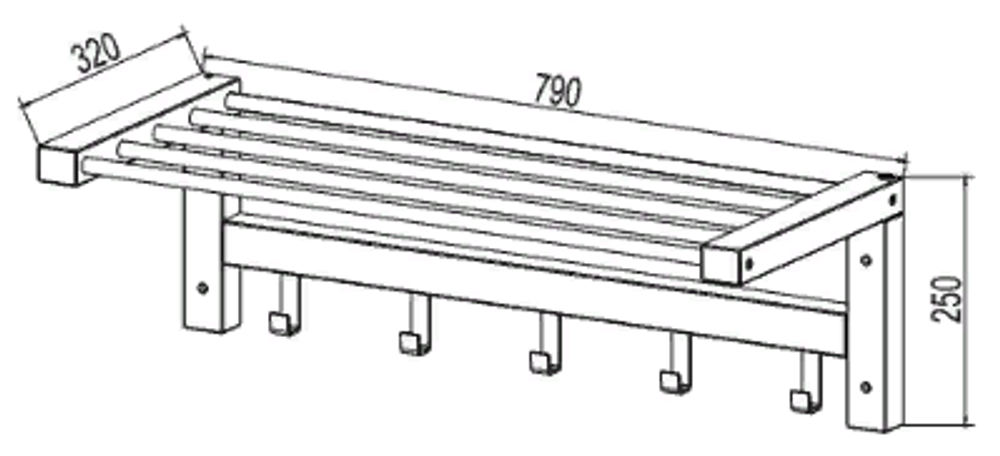 Полка навесная 79 Кантри массив сосны (HEMNES)
