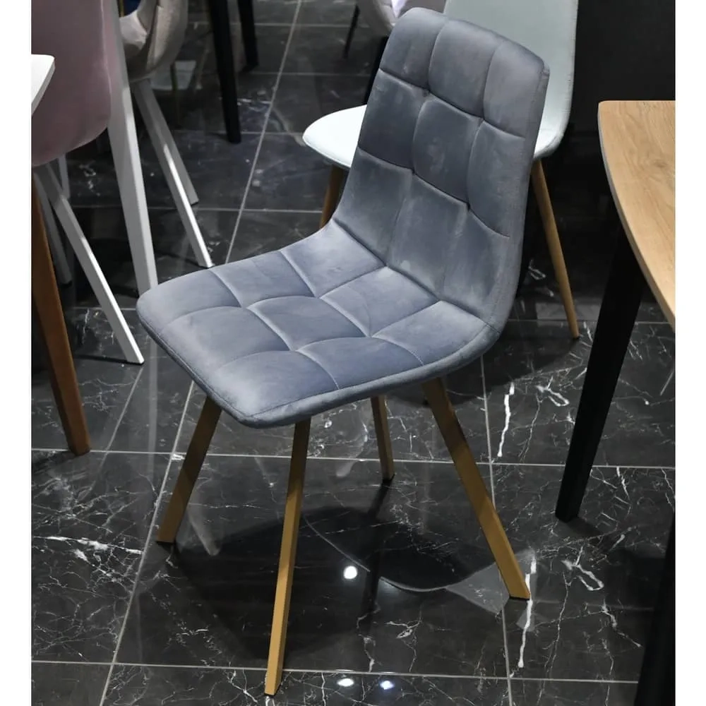 Стул Easy серый с ножками под дерево