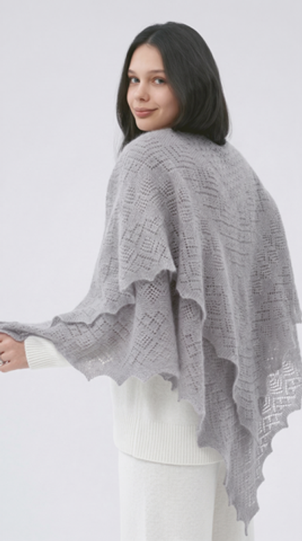 Оренбургский пуховый платок П4-110-03 серый