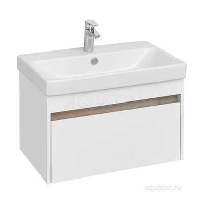 Тумба под раковину AQUATON Марти 70 белый, дуб эндгрейн 1A267501MY010