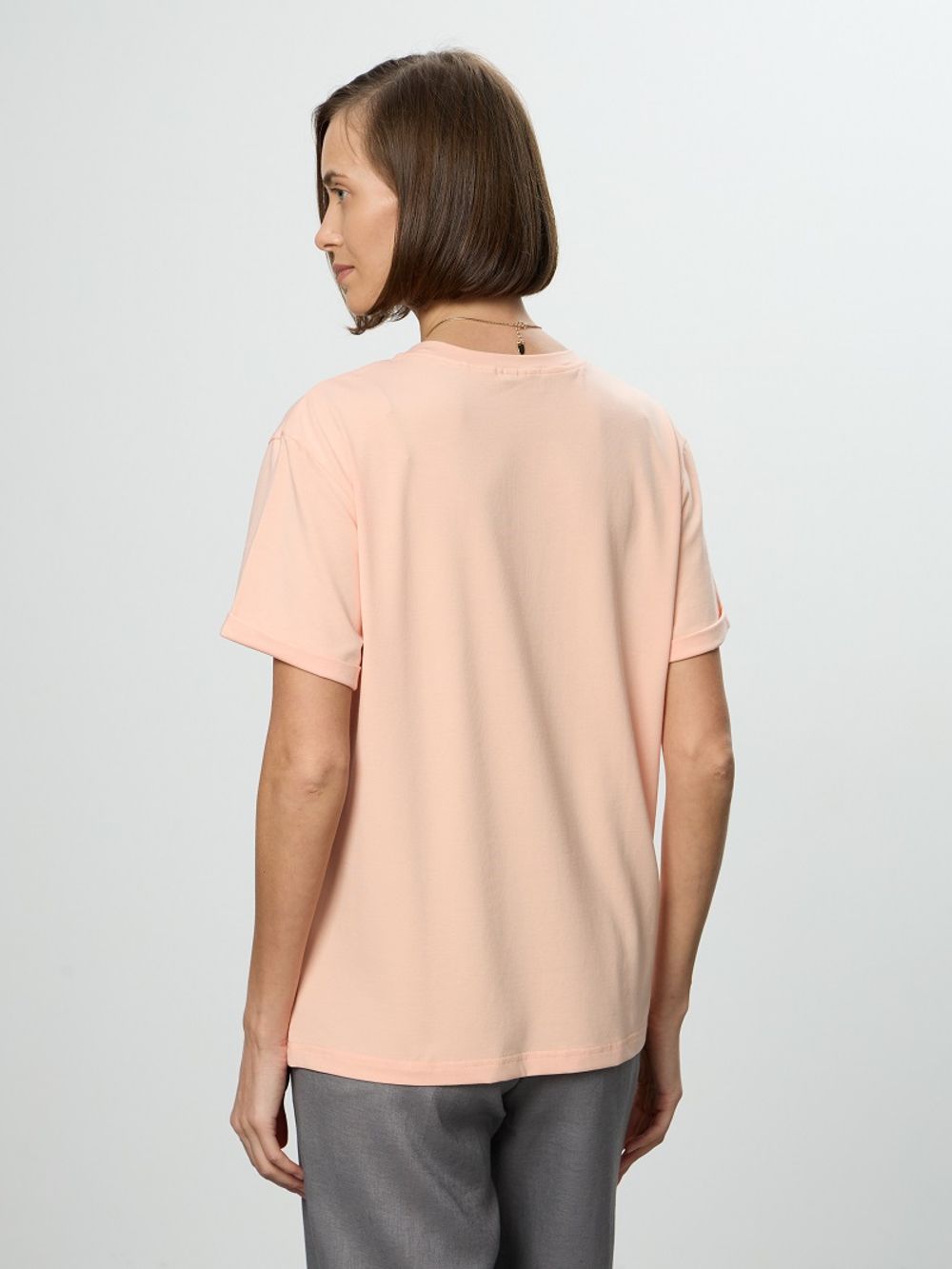 Футболка оверсайз лососевый (Размеры L, ХL)