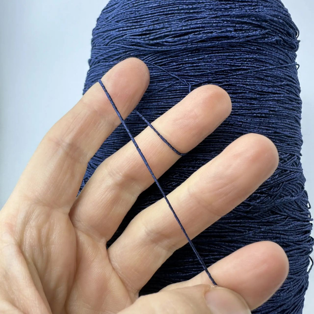 BURRO - Filati Color; 54% хлопок, 46% люрекс; 640м/100гр; col. 000598 Blu Notte, цвет: темно-синий