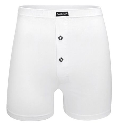 Мужские хлопковые трусы-боксеры с застежкой на две пуговицы (Размер: M) (Цвет: черный)