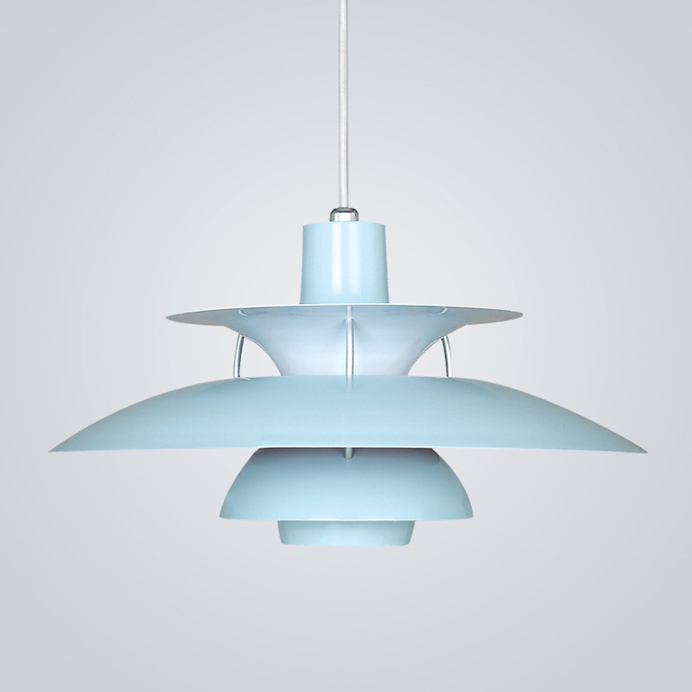 Pendant design lamp PH 5 by Louis Poulse (Blue)