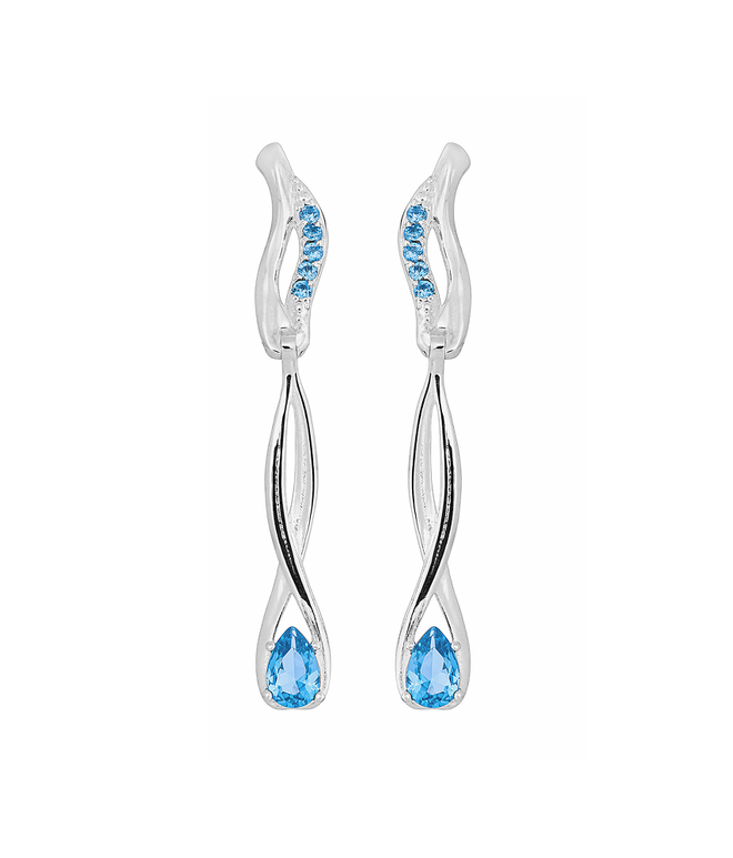 Серьги из серебра со вставками из выращенной шпинели