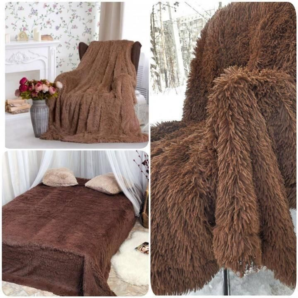 плед травка,евро,220х200,коричневый