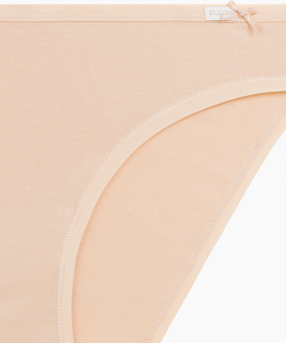 Трусы женские бикини Atlantic, набор из 3 шт., хлопок, светло-кофейные + светло-персиковые + кремовые, 3CLP-001