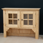 Шкаф витрина, 127х36х100, Прованс, стеклянная для посуды, (верхняя часть буфета), белый, массив сосны, Dipriz