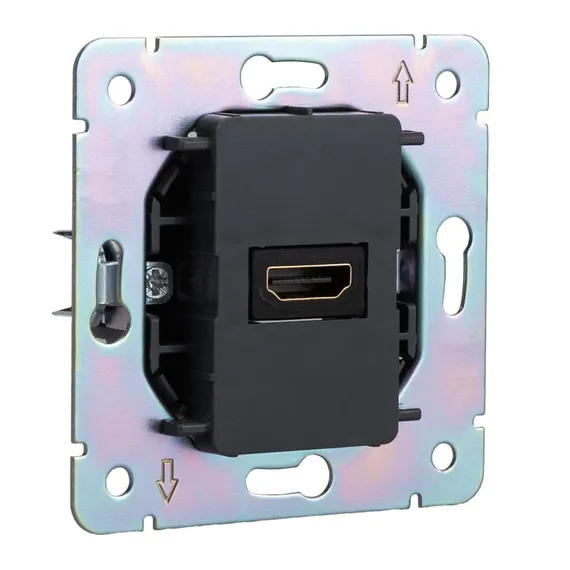 Розетка ROUND HDMI с/у титан KRANZ