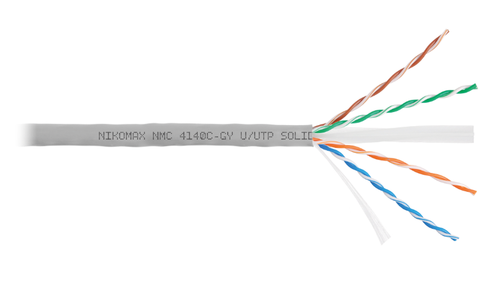 Кабель витая пара U/UTP 6 кат. 4 пары NikoMax NMC 4140C-GY
