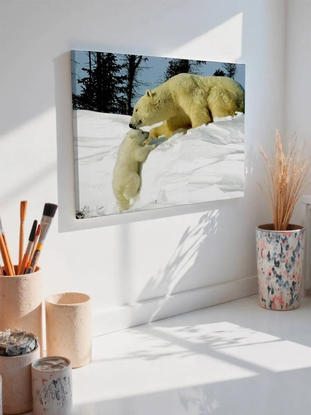 Картина на стену 40 X 50 Белые медведи