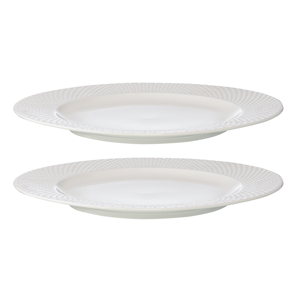 Набор из двух тарелок белого цвета с фактурным рисунком из коллекции essential, 27см