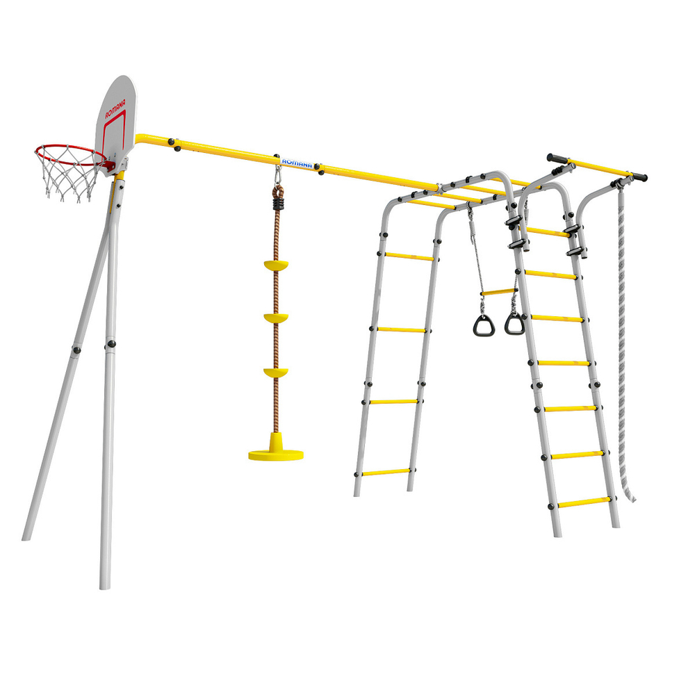 Детский спортивный комплекс для дачи ROMANA Акробат - 2 (желтый/серый)