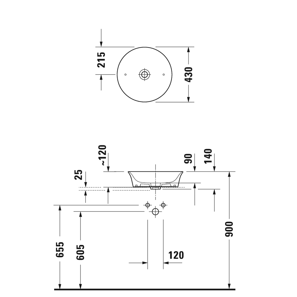 Раковина Duravit White Tulip 2362430079 накладная 43 см
