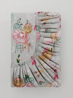 Постельное белье бязь Сказка "Балеринки/Бабочки на розовом" 1,5-сп Наволочка 50х70 см 1 шт Простынь на резинке 90x200 см Пододеяльник 145x205 см