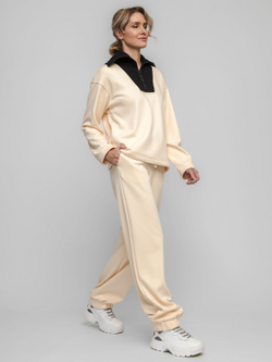 Свитшот с декорированным воротом, женский, цвет "Кремовый мёд"