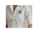 Белая рубашка свободного кроя Lauren Ralph Lauren из эластичного хлопка с вышивкой LRL