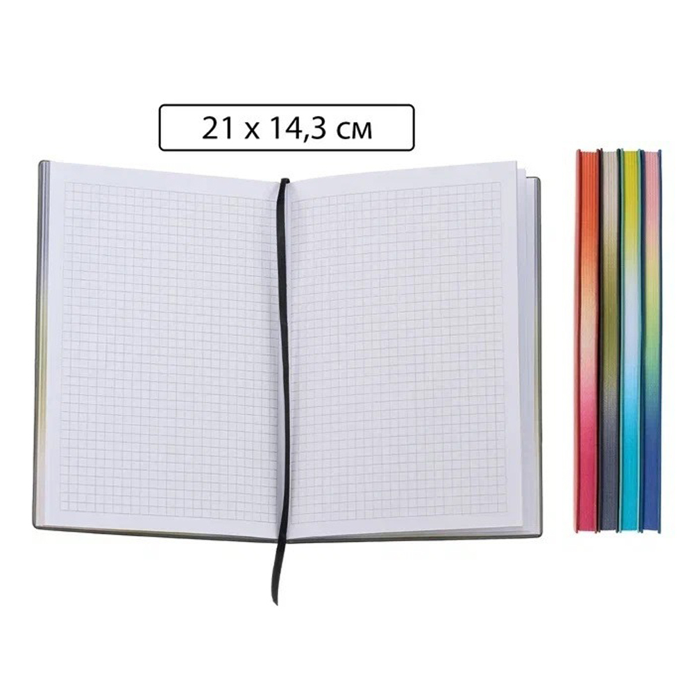 Записная книжка Basir на резинке, формат А5, обложка из кожзама, 21*14,3 см, 80 листов, 4 цвета ассорти