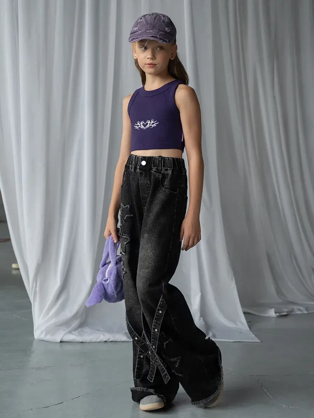 Летний кроп топ трикотажный детский