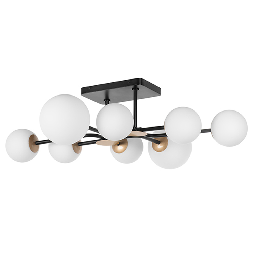 815380 Люстра CROCO 8х40W E14 ЧЕРНЫЙ МАТОВЫЙ/ЗОЛОТО