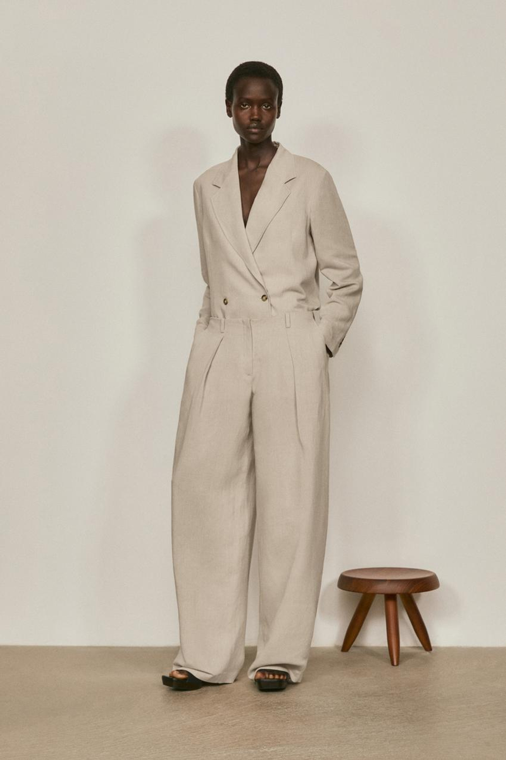 Massimo Dutti Брюки со вытачками - Limited Edition, песочный