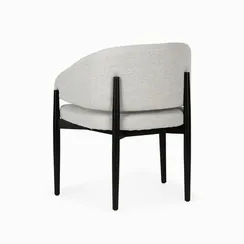 Обеденный стул Jeff, серая ткань, черные ножки