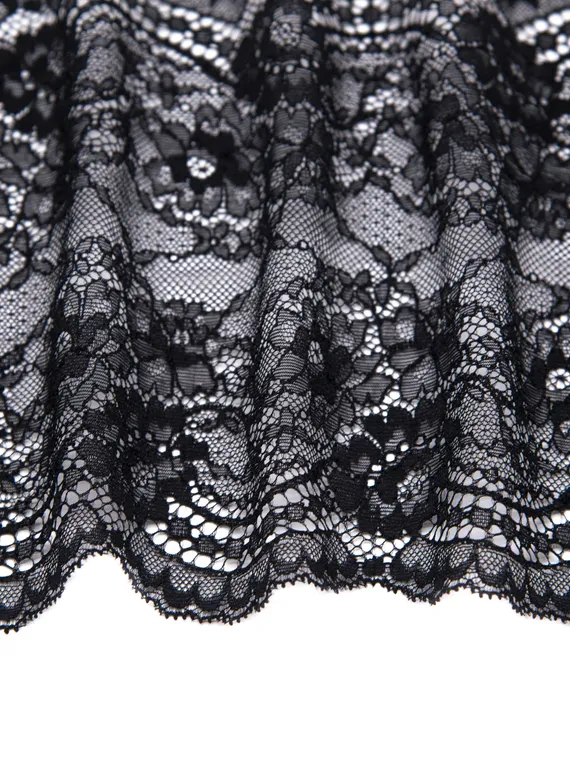 291 Кружево эластичное 19 см, Италия, черный