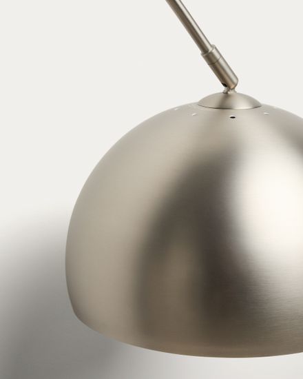 Напольная лампа Madali из стали с матовой серебристой отделкой и белым мрамором